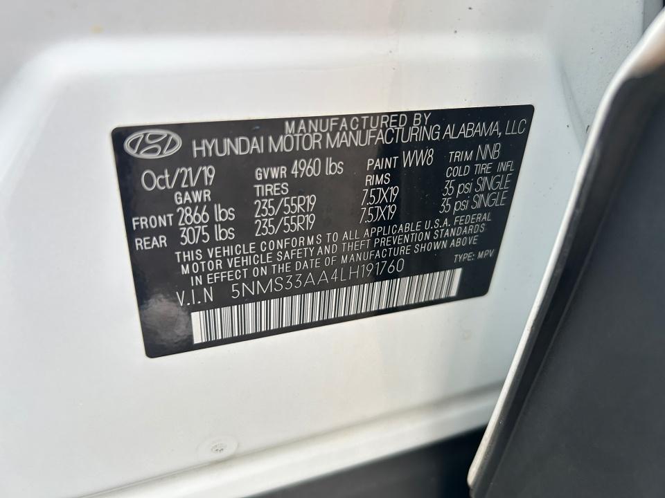 2020 Hyundai SANTA FE SEL