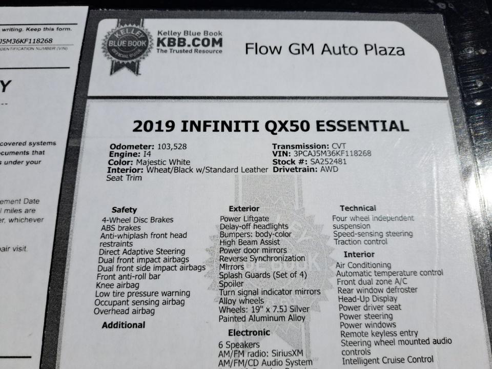 2019 INFINITI QX50 ESSENTIAL