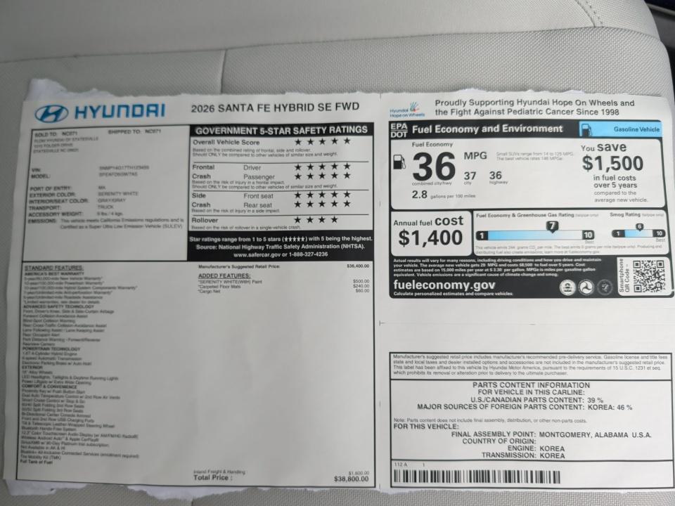 2026 Hyundai SANTA FE HYBRID SE