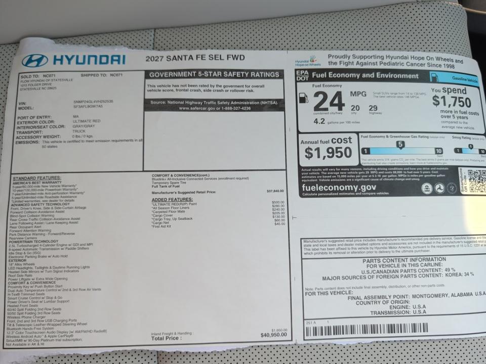 2027 Hyundai SANTA FE SEL