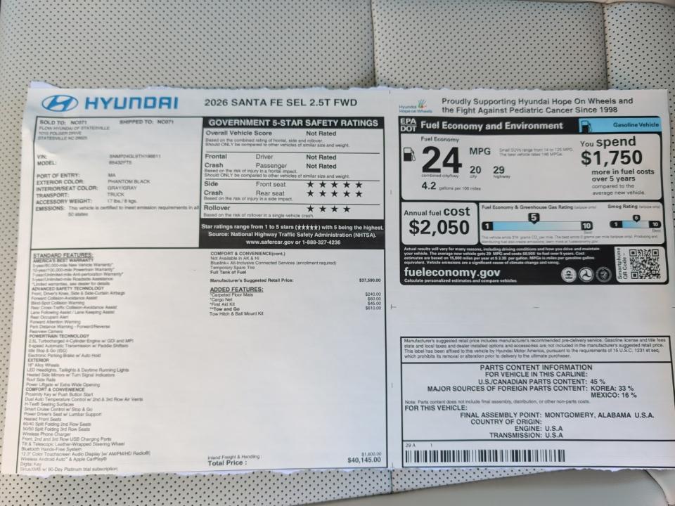 2026 Hyundai SANTA FE SEL