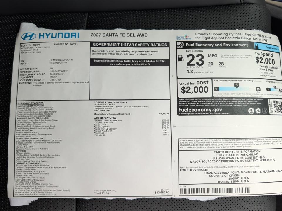 2027 Hyundai SANTA FE SEL