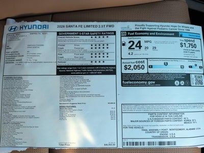 2026 Hyundai SANTA FE Limited 7P