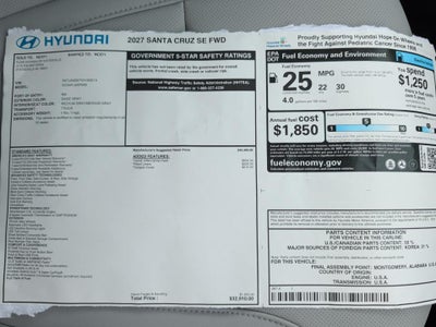 2027 Hyundai SANTA CRUZ SE