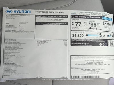 2026 Hyundai TUCSON PLUG-IN HYBRID SEL