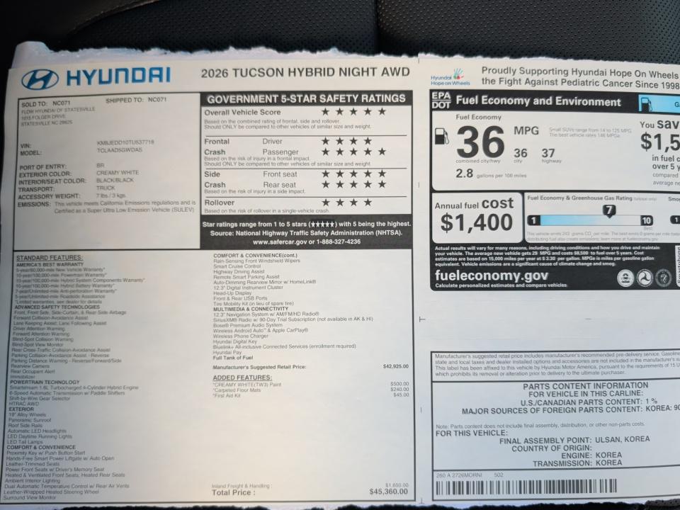 2026 Hyundai TUCSON HYBRID Limited