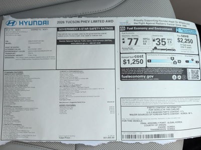 2026 Hyundai TUCSON PLUG-IN HYBRID Limited