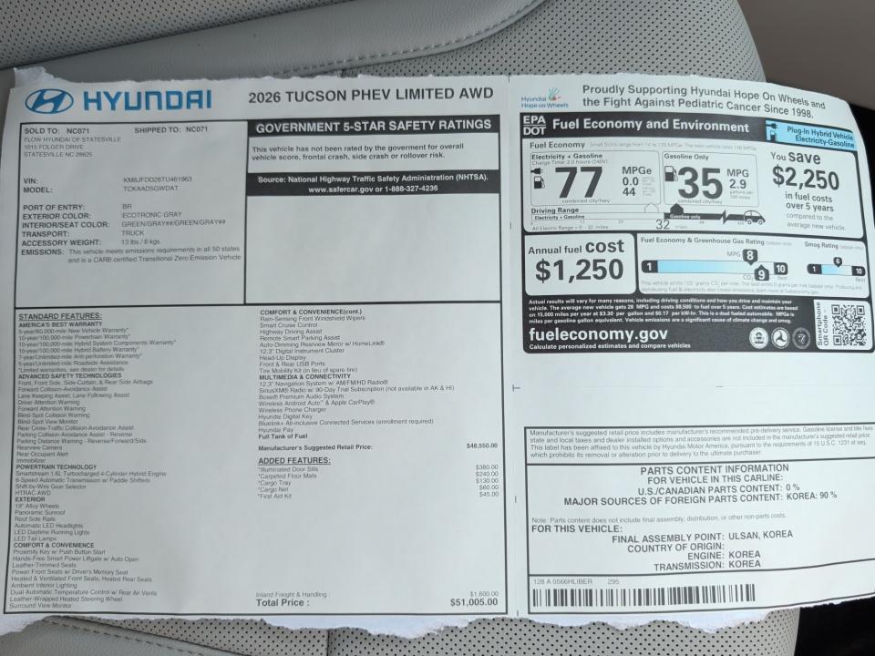 2026 Hyundai TUCSON PLUG-IN HYBRID Limited