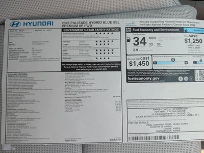 2026 Hyundai PALISADE HEV Blue SEL Premium 8P