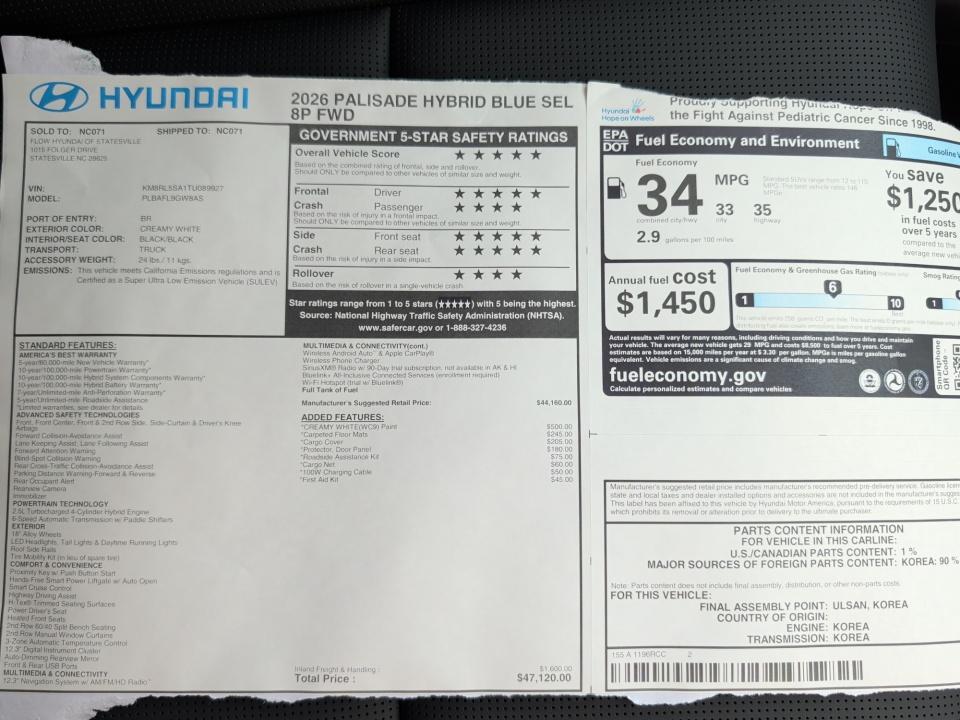 2026 Hyundai PALISADE HEV Blue SEL 8P