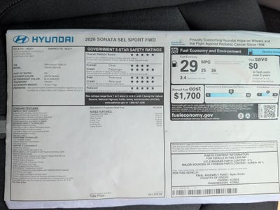 2026 Hyundai Sonata SEL Sport