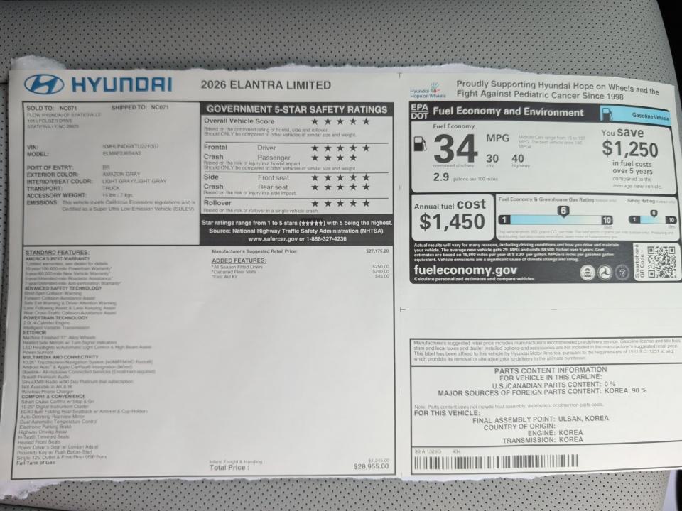 2026 Hyundai ELANTRA Limited