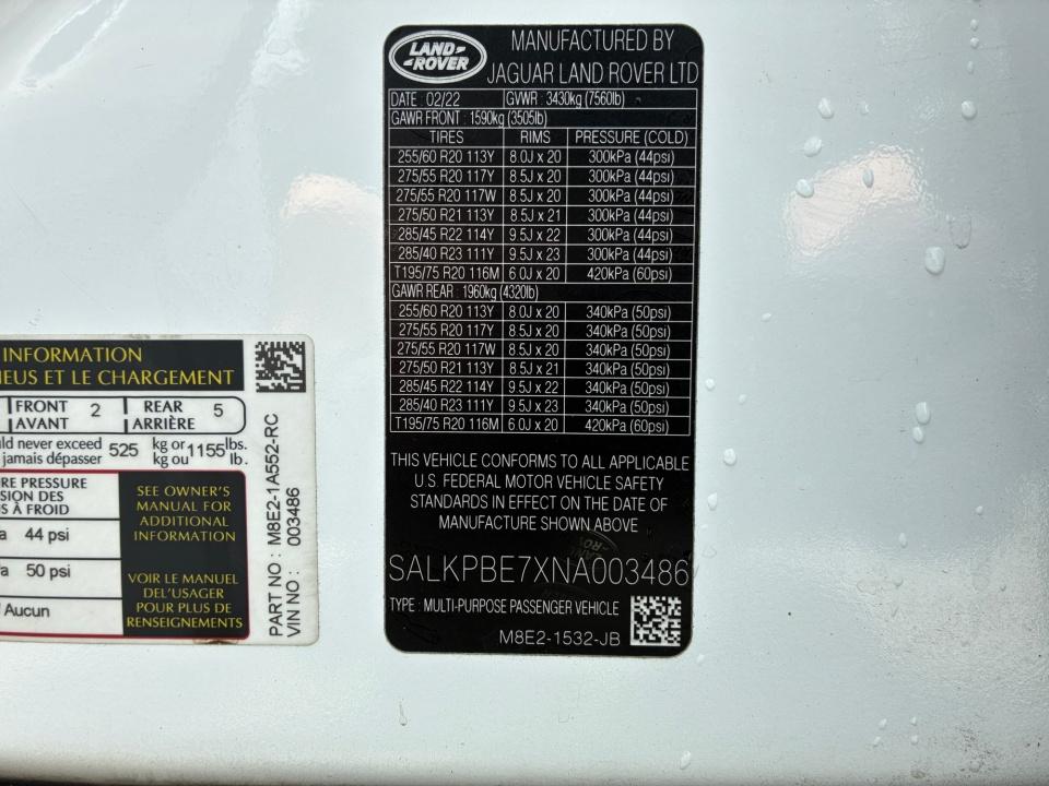 2022 Land Rover New Range Rover P530 SE
